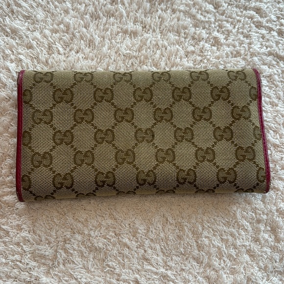 SALE🛍️ Gucci Wallet Canvas w Pink Leather - Picture 3 of 8